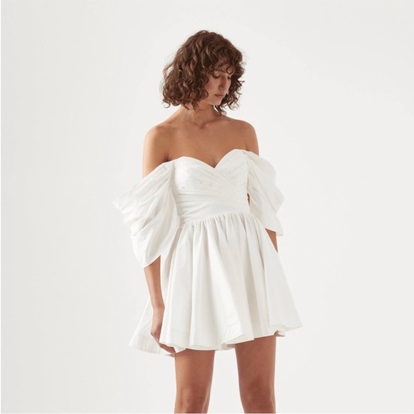 Aje Zorina Sweetheart Mini Dress in Ivory - Picture 1 of 8
